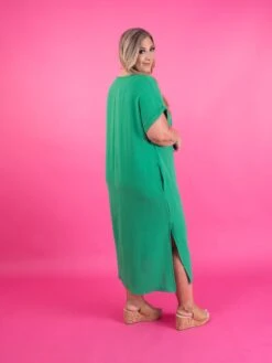 Airflow V-Neck Short Sleeve Maxi Dress W/ Slits | S - XL -Dress Delight fb330420e0e44fb379dd670057137ca5