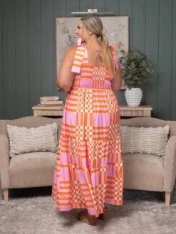Boho Gingham Tied Strap Smocked Maxi Dress | S - XL -Dress Delight ffa5447d2755ebbc7120e34a6d13ae87