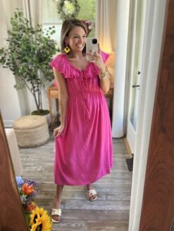 Ruffle Sleeve Cotton Linen Dress | S - L -Dress Delight hlhb8nNxZKsWzNpoFh6TCnyz6NJBXm9h3wa2ZcPv