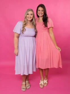 Smocked Square Neck Lined Short Sleeve Dress | S - XL -Dress Delight m9sVkUWXKHq4GZSsnbqif4EiOGayg2X9L4GN9XWW