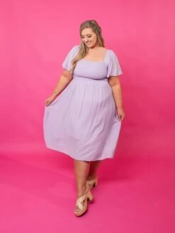 Smocked Square Neck Lined Short Sleeve Dress | S - XL -Dress Delight nFRmjdymShJWtKqhVXS7dtAvyd6vTvvWkJZZYbsD