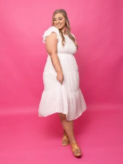 Smocked Tiered Midi Dress | S-3X -Dress Delight uSFLONpm71vFY8Nszen3cDgfUE8HDsQDUhw61MDA