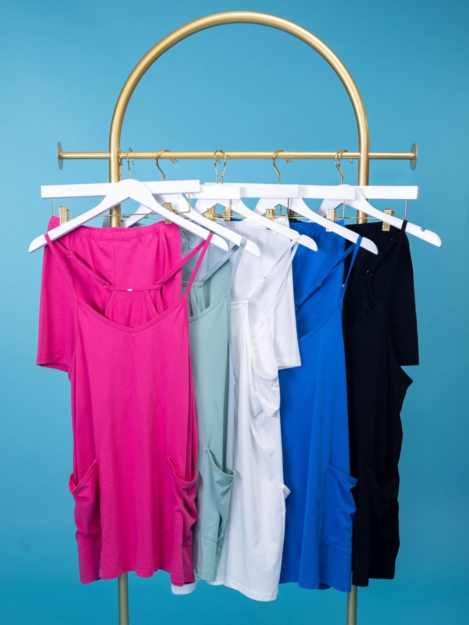 Hot Shot Sleeveless Mini Dress W/ Oversized Patch Pockets & Shorts | S - 2XL 1 Hot Shot Sleeveless Mini Dress W/ Oversized Patch Pockets & Shorts | S - 2XL