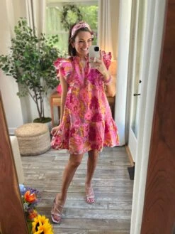 Ruffled Sleeve Short Dress | S - L